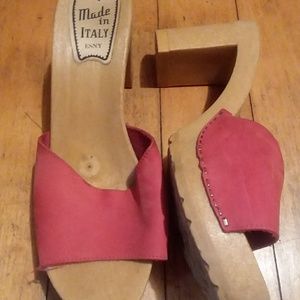 ESNY WOODEN Sandals.  Nubuck.  Size 9/40.